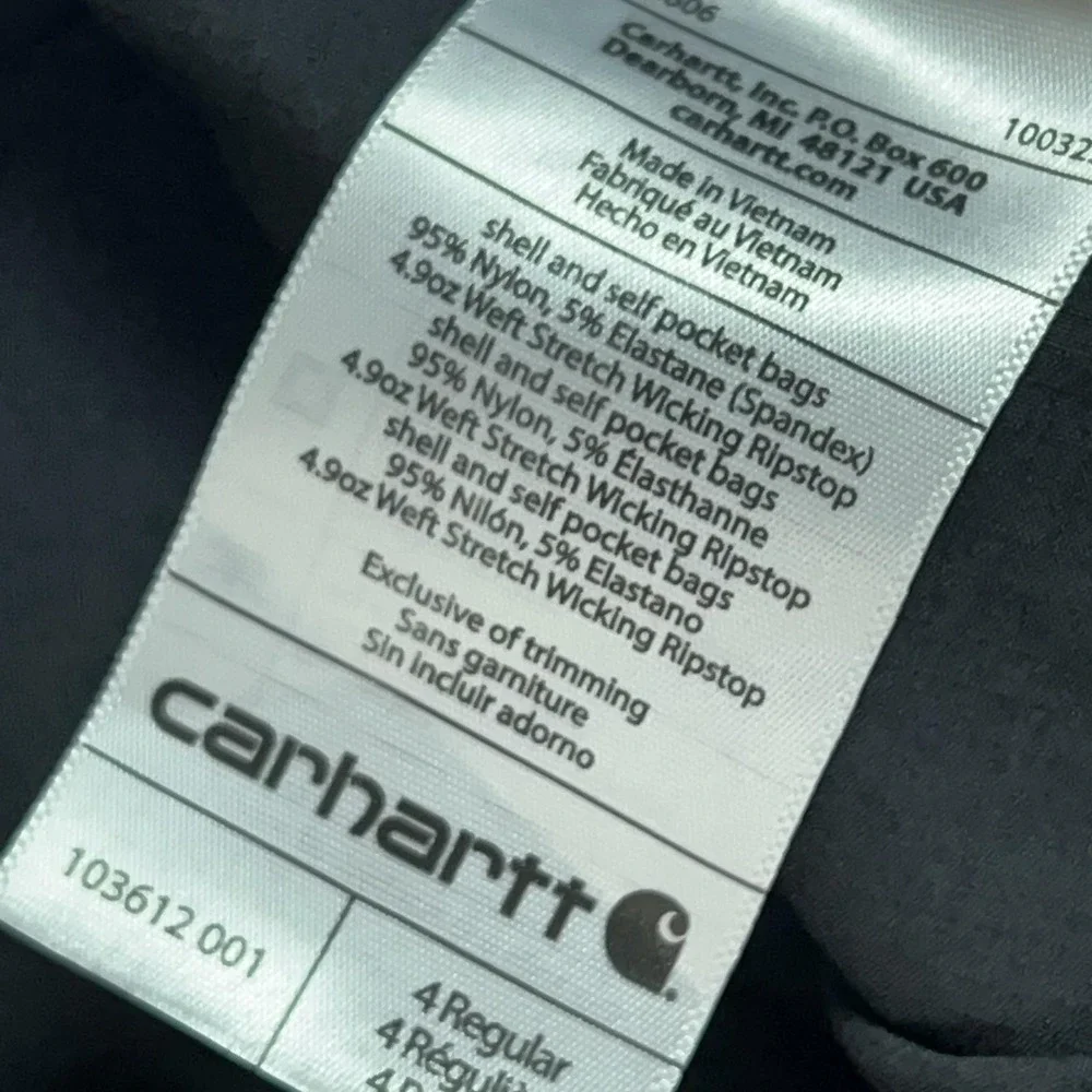 Carhartt Pants Womens 4 Black Straight Fit Cargo Capri Workwear Hiking Outdoor